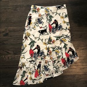 Tibi silk printed skirt